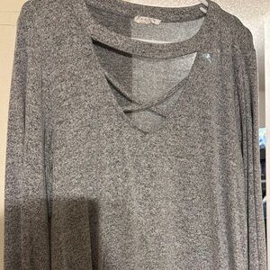 Maurices Gray Cut Out Blouse